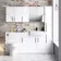 Harper Gloss White Combination Vanity Basin and Denver Toilet 1500mm - Black Accents