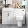 Harper Gloss White Combination Vanity Basin with Marble Top & Denver Toilet 1200mm - Black Accents