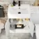 Harper Gloss White Combination Vanity Basin with Marble Top & Denver Toilet 1200mm - Black Accents