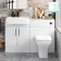 Harper Gloss White Combination Vanity Basin with Marble Top & Atlanta Toilet 1200mm - Black Accents