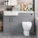 Harper Stone Grey Combination Vanity Basin and Seattle Toilet 1200mm - Black Accents - Left Handed