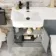 Harper Stone Grey Combination Vanity Basin and Seattle Toilet 1200mm - Black Accents - Left Handed