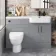 Harper Stone Grey Combination Vanity Basin and Seattle Toilet 1200mm - Black Accents - Right Handed