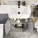 Harper Stone Grey Combination Vanity Basin and Seattle Toilet 1200mm - Black Accents - Right Handed