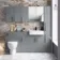 Harper Stone Grey Combination Vanity Basin and Seattle Toilet 1500mm - Black Accents
