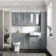 Monaco Dove Grey Combination Vanity Basin and Hudson Toilet with Wooden Seat 1500mm