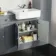 Monaco Dove Grey Combination Vanity Basin and Hudson Toilet with Wooden Seat 1500mm