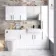 Harper Gloss White Combination Vanity Basin and Boston Toilet 1500mm - Black Accents