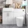 Harper Gloss White Combination Vanity Basin with Marble Top & Boston Toilet 1200mm - Black Accents