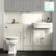 Monaco Chalk White Combination Vanity Traditional Basin with Marble Top & Hudson Toilet with Wooden Seat 1500mm