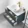 Corsica Inky Blue Wall Hung Drawer Vanity with Marble Top & Oval Counter Top Basin 800mm