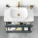 Corsica Inky Blue Wall Hung Drawer Vanity with Marble Top & Curved Counter Top Basin 800mm