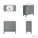 Bermuda Dove Grey Vanity with Curved Counter Top Basin 800mm - Brushed Brass Accents
