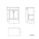 Bermuda Dove Grey Cabinet with Marble Top 600mm Excludes Counter Top Basin - Brushed Brass Accents