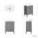 Bermuda Dove Grey Vanity with Marble Top & Oval Counter Top Basin 600mm - Brushed Brass Accents