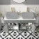 Bermuda Dove Grey Cabinet with Marble Top 1200mm Excludes Counter Top Basins - Brushed Brass Accents