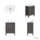 Bermuda Graphite Grey Vanity with Marble Top & Oval Counter Top Basin 600mm - Brushed Brass Accents