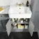 Monaco Dove Grey Combination Vanity Basin with Marble Top 1500mm (Excludes Pan & Cistern) - Brushed Brass Accents