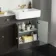 Monaco Graphite Grey Combination Vanity Basin with Marble Top 1500mm (Excludes Pan & Cistern) - Brushed Brass Accents
