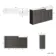 Monaco Graphite Grey Combination Vanity Basin with Marble Top 1500mm (Excludes Pan & Cistern) - Brushed Brass Accents