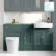 Monaco Midnight Green Combination Vanity Basin and Boston Toilet 1500mm