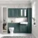 Monaco Midnight Green Combination Vanity Basin with Marble Top and Seattle Toilet 1500mm