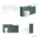 Monaco Midnight Green Combination Vanity Basin with Marble Top and Seattle Toilet 1500mm