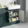 Monaco Midnight Green Combination Vanity Basin with Marble Top 1500mm (Excludes Pan & Cistern) - Brushed Brass Accents