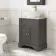Lucia Graphite Grey Vanity with Marble Top & Oval Counter Top Basin 640mm - Brushed Brass Accents