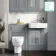 Monaco Dove Grey Combination Vanity Basin and Seattle Toilet 1200mm - Brushed Brass Accents