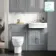 Monaco Dove Grey Combination Vanity Traditional Basin and Seattle Toilet 1200mm - Brushed Brass Accents