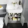 Monaco Dove Grey Combination Vanity Traditional Basin and Seattle Toilet 1200mm - Brushed Brass Accents