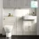 Monaco Chalk White Combination Vanity Basin with Marble Top and Seattle Toilet 1500mm - Brushed Brass Accents