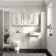 Monaco Chalk White Combination Vanity Basin with Marble Top and Seattle Toilet 1500mm - Brushed Brass Accents