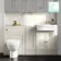 Monaco Chalk White Combination Vanity Traditional Basin with Marble Top and Seattle Toilet 1500mm - Brushed Brass Accents