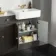 Monaco Graphite Grey Combination Vanity Basin with Marble Top and Seattle Toilet 1500mm - Brushed Brass Accents
