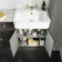 Monaco Graphite Grey Combination Vanity Basin with Marble Top and Seattle Toilet 1500mm - Brushed Brass Accents