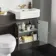 Monaco Graphite Grey Combination Vanity Traditional Basin and Seattle Toilet 1200mm - Brushed Brass Accents