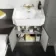 Monaco Graphite Grey Combination Vanity Traditional Basin and Seattle Toilet 1200mm - Brushed Brass Accents