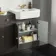 Monaco Graphite Grey Combination Vanity Traditional Basin and Boston Toilet 1500mm - Brushed Brass Accents