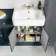 Monaco Inky Blue Combination Vanity Basin and Seattle Toilet 1500mm - Brushed Brass Accents