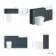 Monaco Inky Blue Combination Vanity Basin and Boston Toilet 1500mm - Brushed Brass Accents
