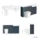 Monaco Inky Blue Combination Vanity Basin with Marble Top and Boston Toilet 1500mm - Brushed Brass Accents
