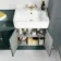 Monaco Midnight Green Combination Vanity Basin and Boston Toilet 1500mm - Brushed Brass Accents