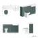 Monaco Midnight Green Combination Vanity Basin with Marble Top and Hudson Toilet with Wooden Seat 1500mm - Brushed Brass Accents