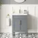 Bermuda Dove Grey Basin Vanity 600mm - Brass Knurled Handles