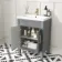 Bermuda Dove Grey Basin Vanity 600mm - Brass Knurled Handles
