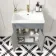Bermuda Dove Grey Basin Vanity 600mm - Brass Knurled Handles