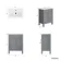 Bermuda Dove Grey Basin Vanity 600mm - Brass Knurled Handles