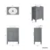 Bermuda Dove Grey Vanity with Oval Counter Top Basin 600mm - Brass Knurled Handles